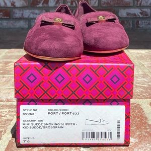 Tory Burch Mimi Suede Smoking Slipper